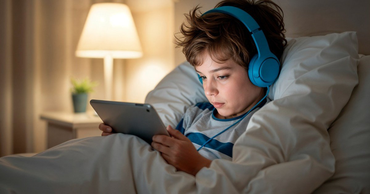 طفل صغير يضع جهاز لوحي جانباً ويهتم باللعب التفاعلي مع والديه