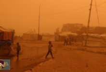 معاناة غزة تتفاقم: عاصفة رملية عنيفة تقتلع خيام 70 ألف نازح وتحيل سماء القطاع للون البرتقالي
