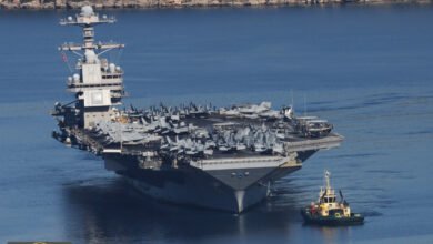 حاملة الطائرات جيرالد فورد: الأسطول الخامس يعلن عن حريق مفاجئ على متنها