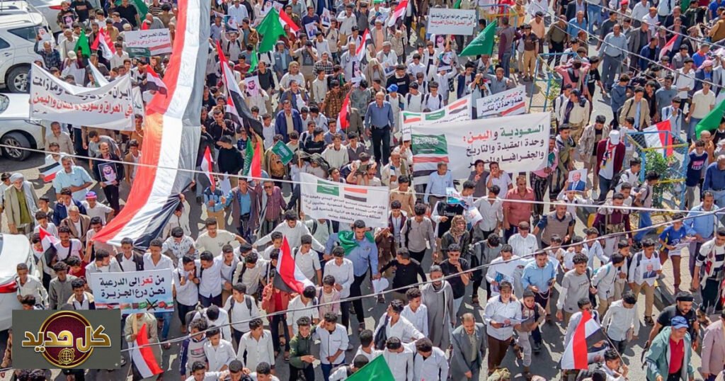 مظاهرات تعز تندد بقوة بهجمات إيران على الخليج والأردن